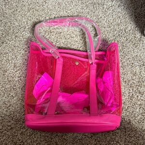 Stylish Pink Transparent Tote Bag